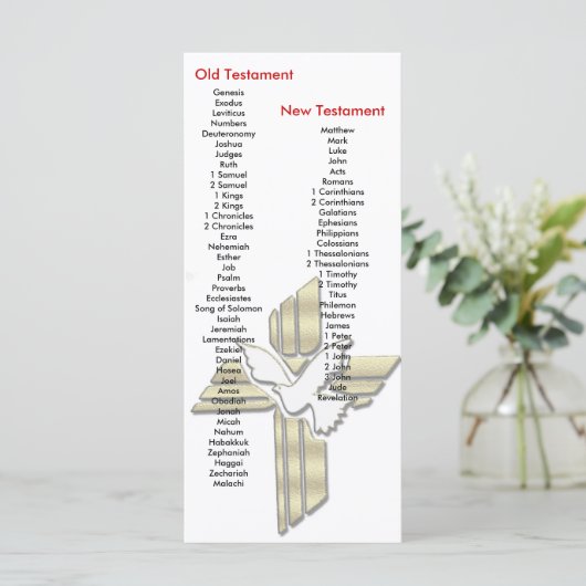 Cross Bible Book mark Bookmark Books of the Bible (Standing Front)