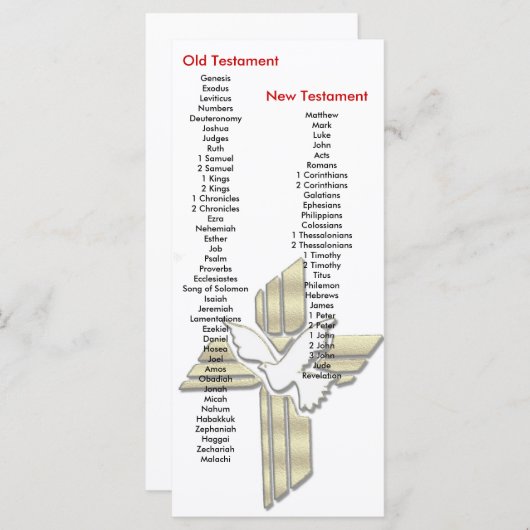 Cross Bible Book mark Bookmark Books of the Bible (Front/Back)