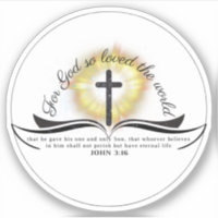 Cross Bible Verse Sticker Inspiring Faith & Hope