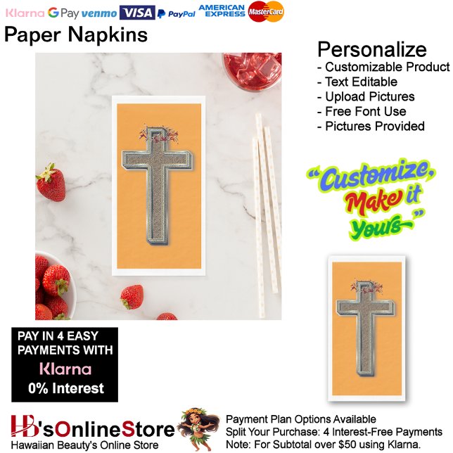 Cross Biblical Faith Religion Orange Background  Paper Guest Towels (Cross Biblical Faith Religion Orange Background Paper Guest Towels.)