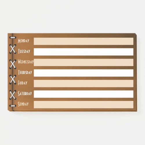 Cross Binding Weekly Schedule Post_it Notes