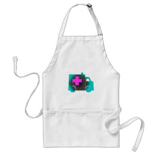 cross blue ambulance nurse emt doctor medical adult apron