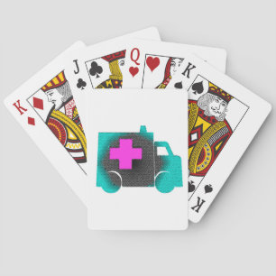 cross blue ambulance nurse emt doctor medical poker cards