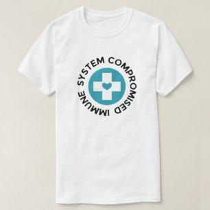 Cross Blue Heart Compromised Immune System T-Shirt