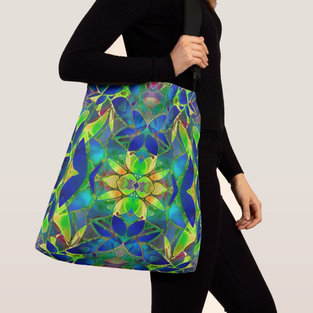 Cross Body Bag Floral Fractal Art (Close Up)