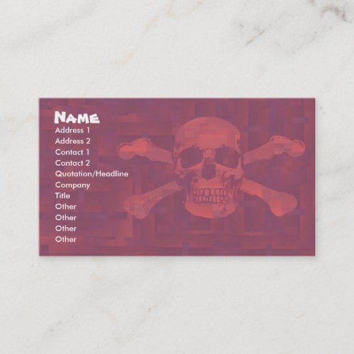Cross Bones Business/Profile Card Business Cards