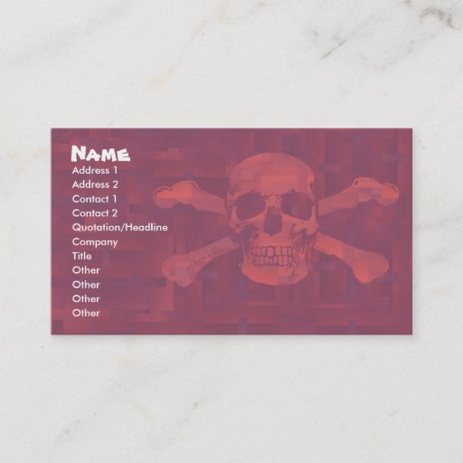 Customizable Cross Bones Business/Profile Card Business Cards