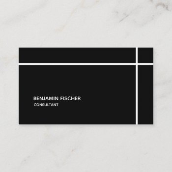 Cross Border Black Simple Modern Minimal Business Card by MG_BusinessCards at Zazzle