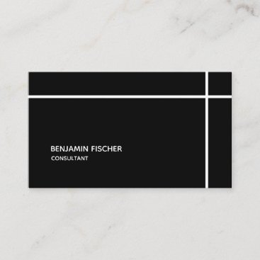 Cross Border Black Simple Modern Minimal Business Card
