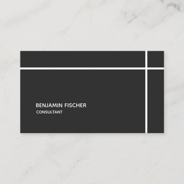Cross Border Charcoal Simple Modern Minimal Business Card (Front)