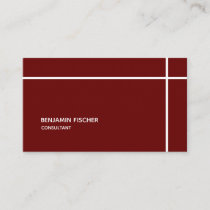 Cross Bordered Red Simple Modern Minimal Business Card