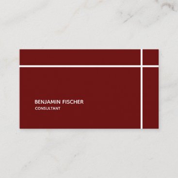 Cross Bordered Red Simple Modern Minimal Business Card