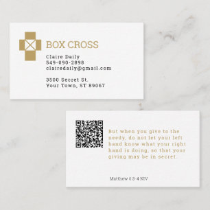 Cross Box Logo Christian Outreach Ministry Business Card