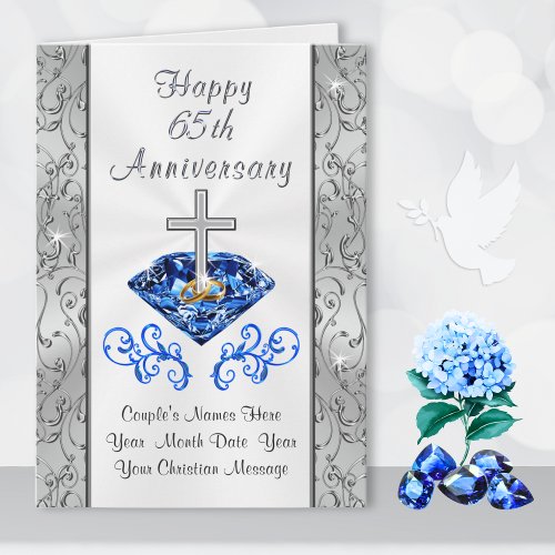 Cross Bursting from Sapphire 65th Anniversary Card