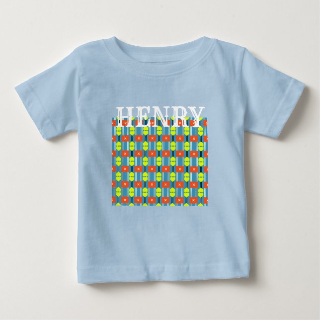 Cross Button Connector Cotton Baby T-Shirt (Front)