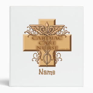 Cross Caduceus Cardiac Care Nurse 3 Ring Binder