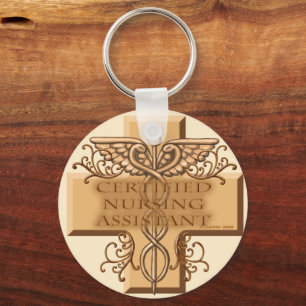 Cross Caduceus CNA Nurse Keychain
