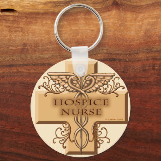 Cross Caduceus Hospice Nurse Keychain