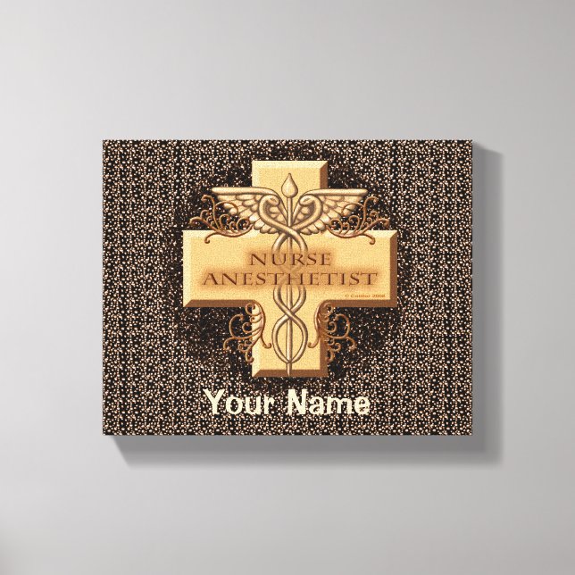 Cross Caduceus Nurse Anesthetist Canvas Print (Front)