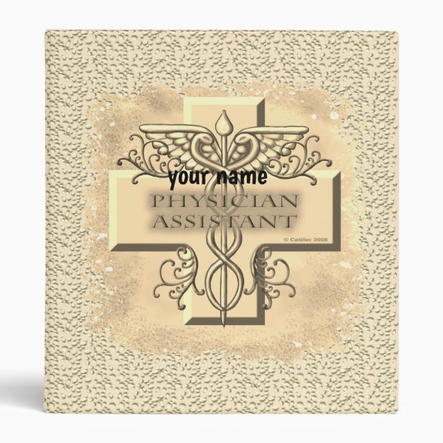Cross Caduceus Physician Assistant 3 Ring Binder (Front)