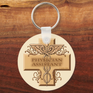 Cross Caduceus Physician Assistant Keychain