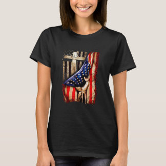 Cross Christ American Flag Pride Hand Christian Lo T-Shirt