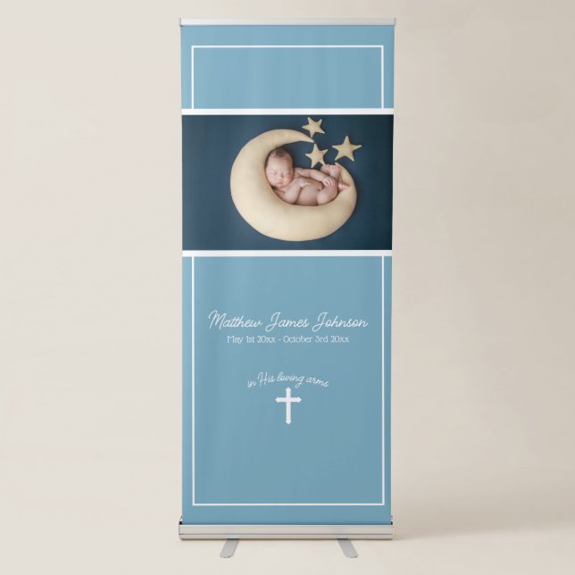 Cross Christian Baby Memorial Funeral Banner (Front)