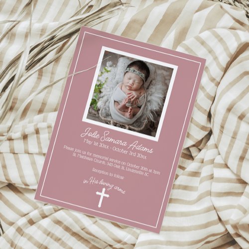 Cross Christian Baby Memorial Funeral Invitation