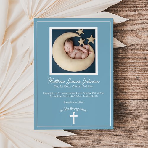 Cross Christian Baby Memorial Funeral Invitation