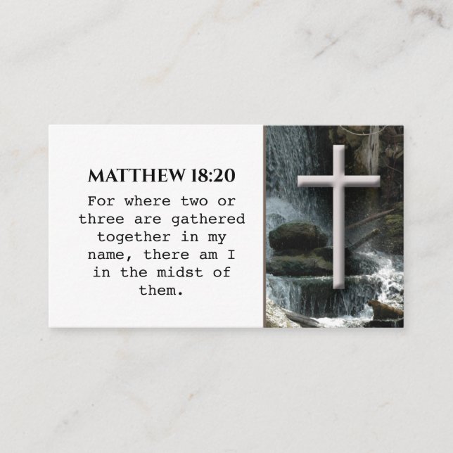  Cross Christian BIBLE Verse Business Card (Front)