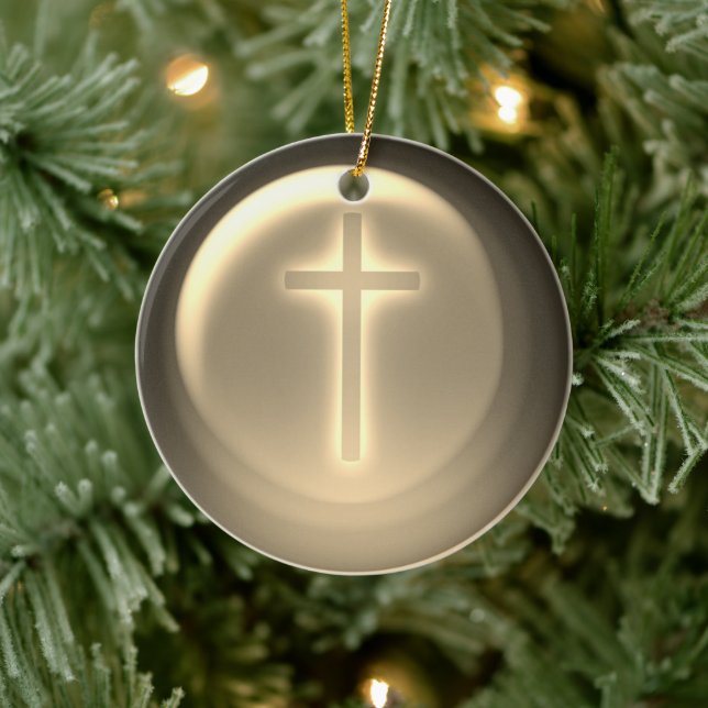 Cross | Christian Ceramic Ornament (Tree)
