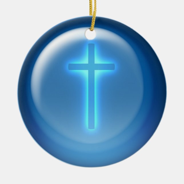 Cross - Christian Ceramic Ornament (Front)