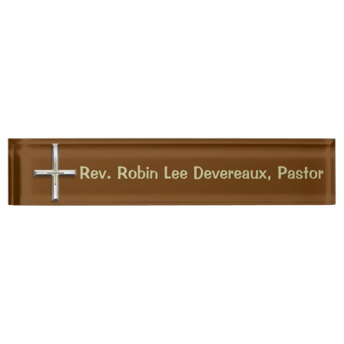 Cross Christian Desk Nameplate