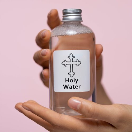 Cross Christianity Holy Water Square Sticker