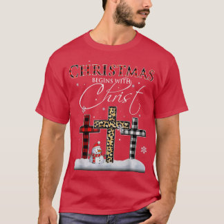Cross Christmas begins with snow T-Shirt