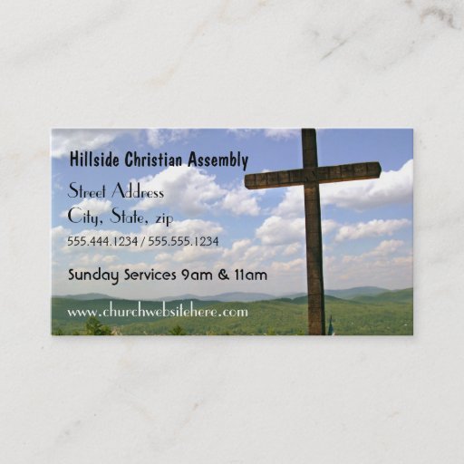 Customizable Cross Church Business Card
