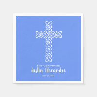 Cross | Cornflower Blue Communion Baptism Christen