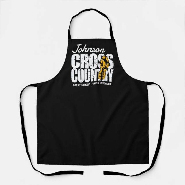 Cross Country ADD TEXT Runner Running Team Player Apron (Front)