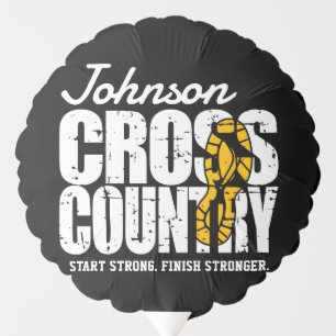 Cross Country ADD TEXT Runner Running Team Player Balloon