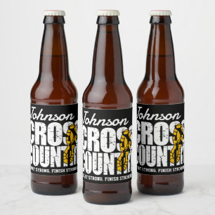 Cross Country ADD TEXT Runner Running Team Player Beer Bottle Label