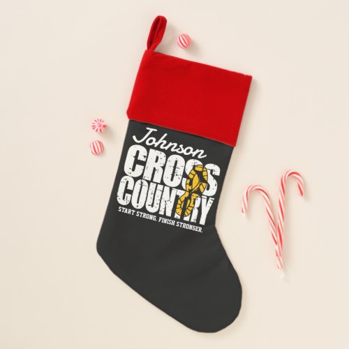 Cross Country ADD TEXT Runner Running Team Player Christmas Stocking