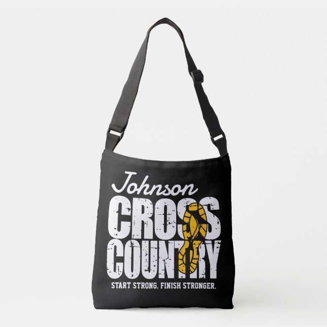 Cross Country ADD TEXT Runner Running Team Player Crossbody Bag (Front)