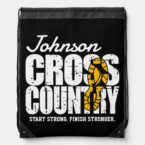 Cross Country ADD TEXT Runner Running Team Player Drawstring Bag