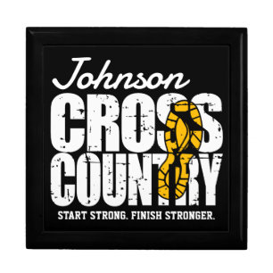Cross Country ADD TEXT Runner Running Team Player Gift Box