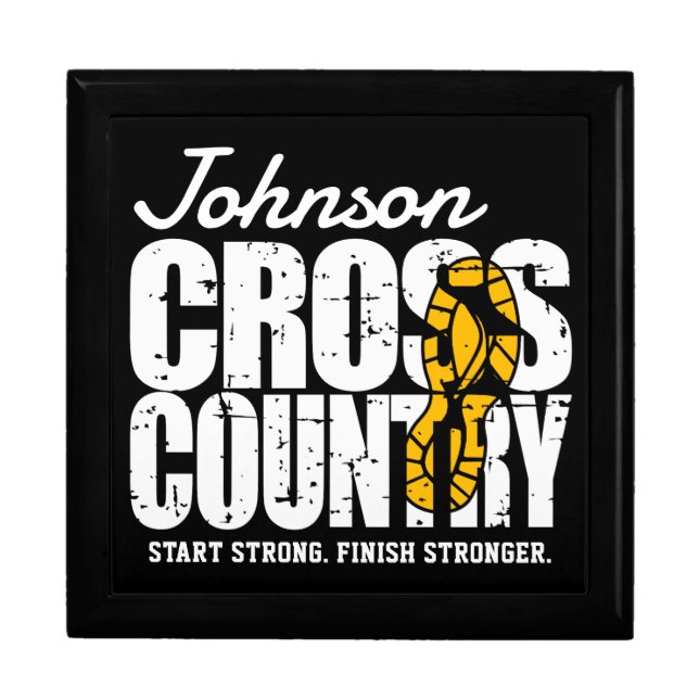 Cross Country ADD TEXT Runner Running Team Player Gift Box (Front)