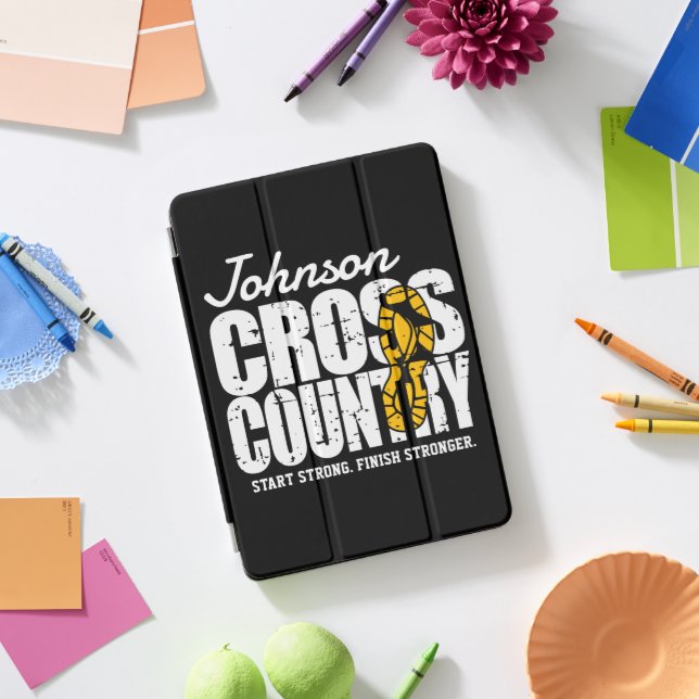 Cross Country ADD TEXT Runner Running Team Player iPad Pro Cover (Desk)