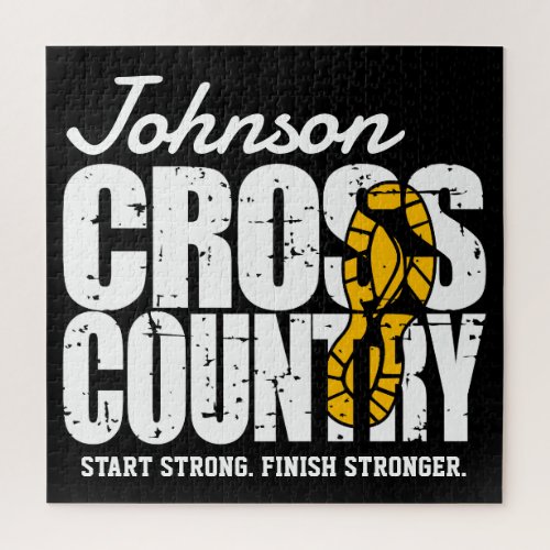 Cross Country ADD TEXT Runner Running Team Player Jigsaw Puzzle