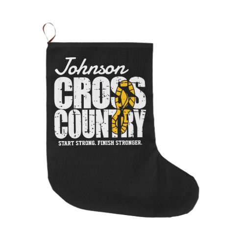 Cross Country ADD TEXT Runner Running Team Player Large Christmas Stocking