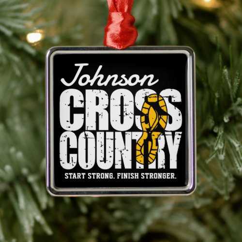 Cross Country ADD TEXT Runner Running Team Player Metal Ornament