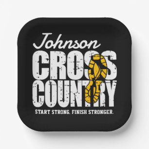 Cross Country ADD TEXT Runner Running Team Player Paper Plates
